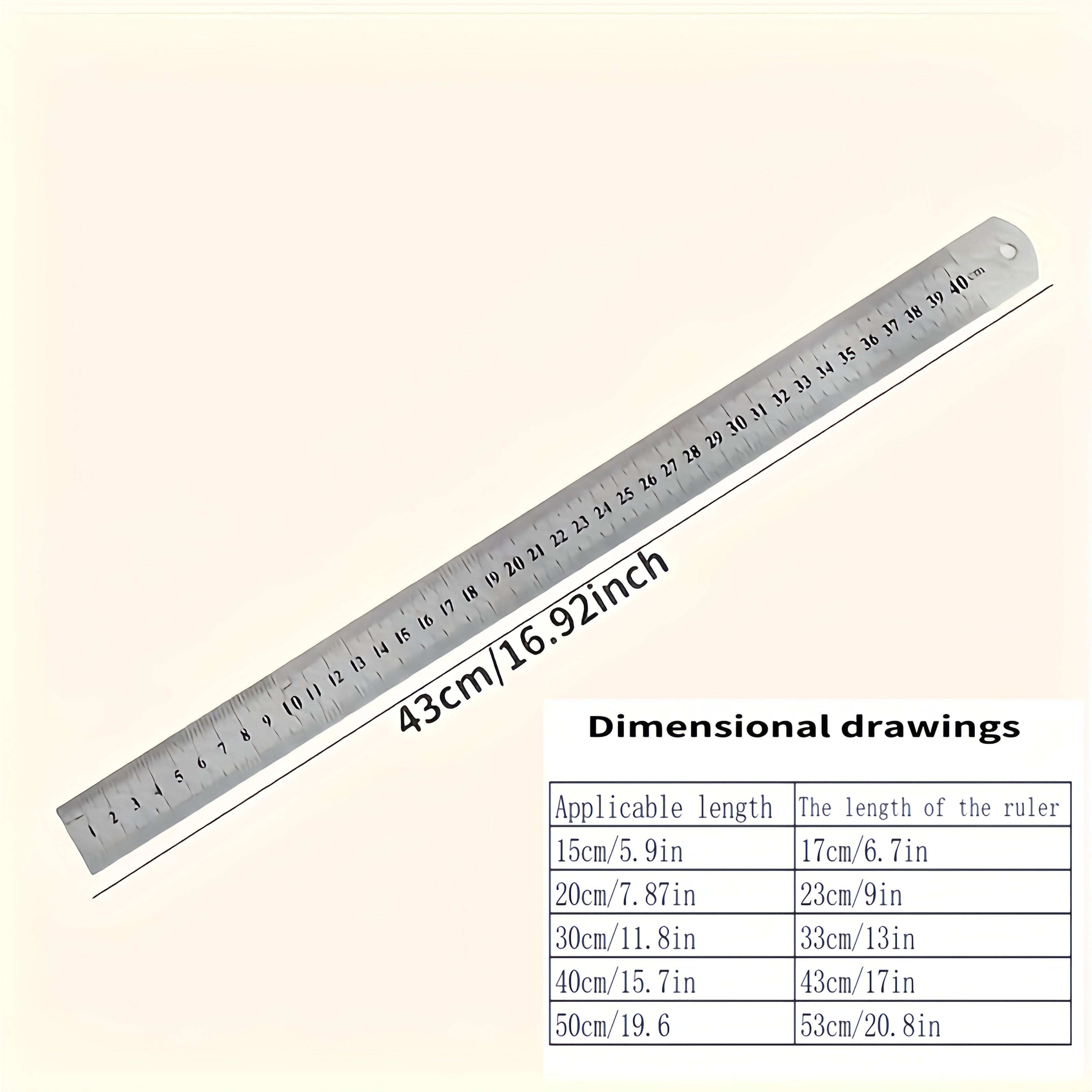 3Pcs Aluminum 15.7-Inch Precision Positioning Rulers Measuring Tools