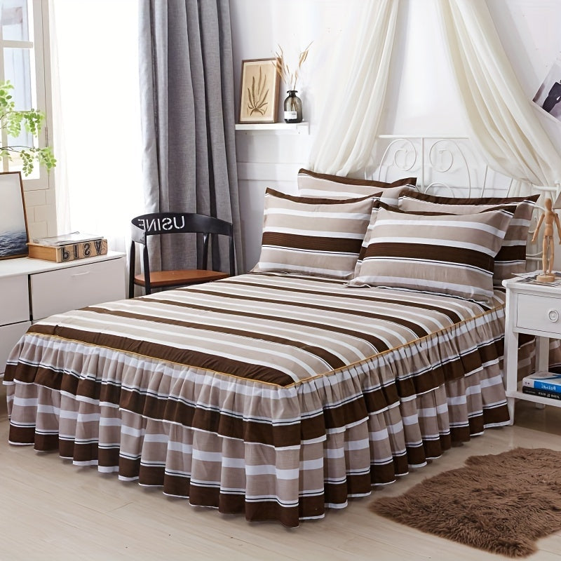 Ruffled Bed Skirt Floral Print Soft and Comfortable Fits All Beds