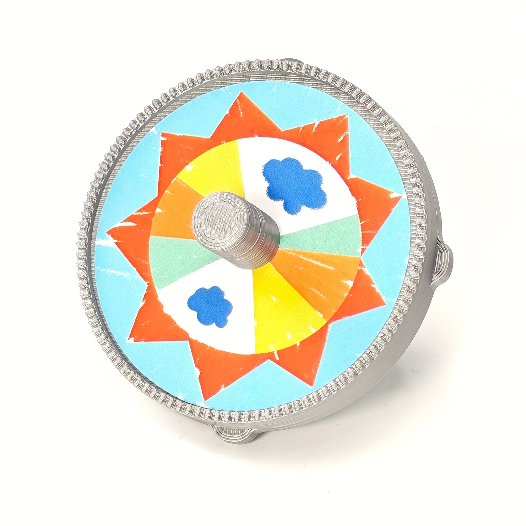 Traditional Korean Spinning Top Game Props for Adults, Plastic, Silvery Grey