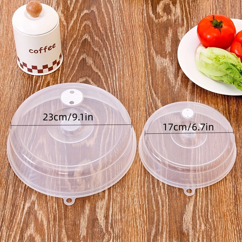 2 Pieces Microwave Oven Food Covers, Transparent Plastic, Anti-Splash Bowl Covers