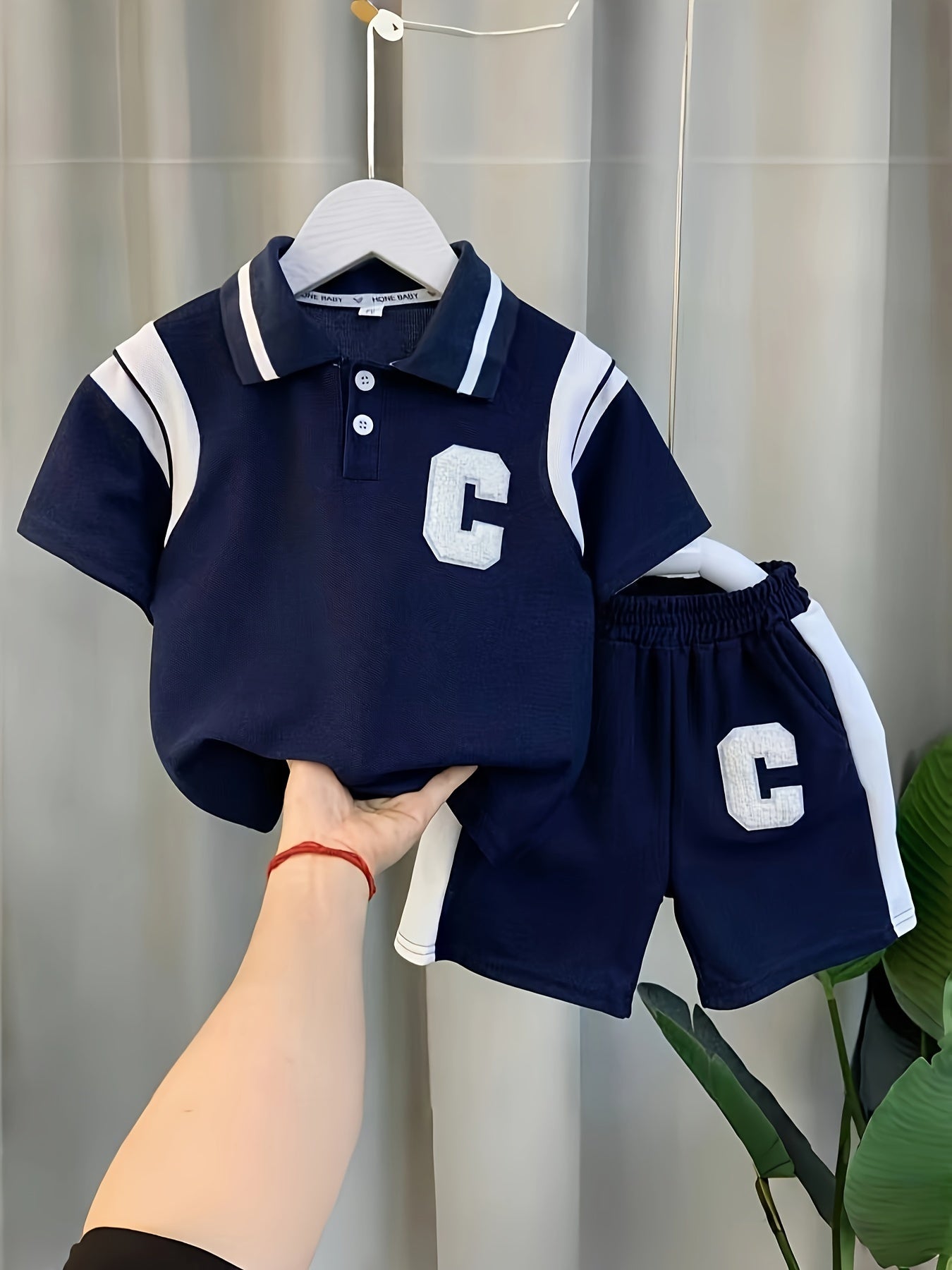 Kids Boys 2-Piece Outfit Set Short Sleeve Letter Print Shirt and Shorts Summer Casual