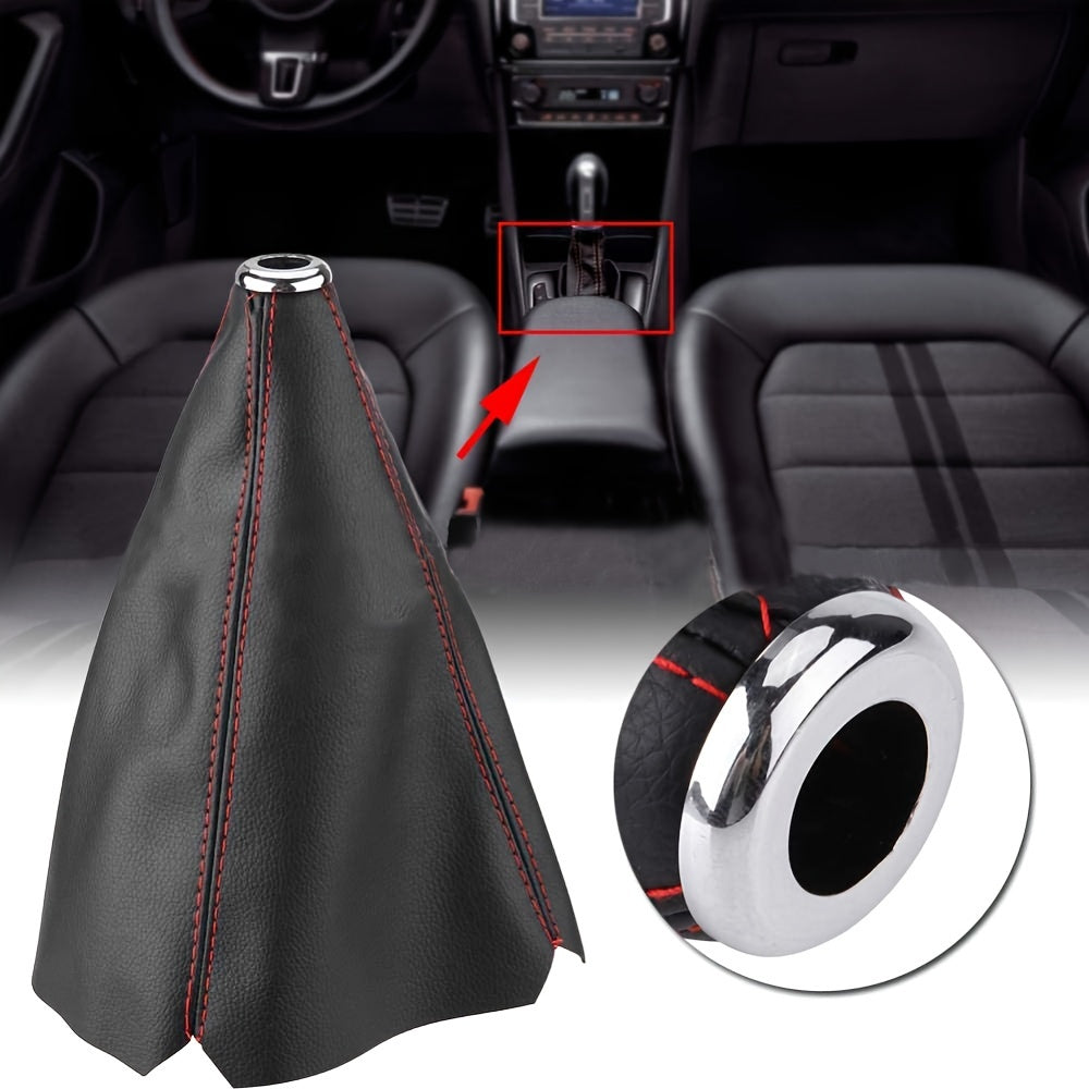 Universal PU Leather Gear Shift Gaiter for Manual Transmission with Dust Cover