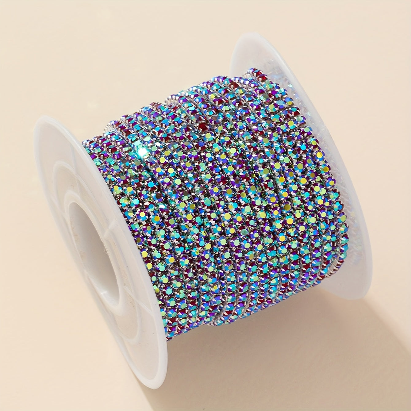 Cadena de strass brillante para hacer joyería, rollo de 450cm