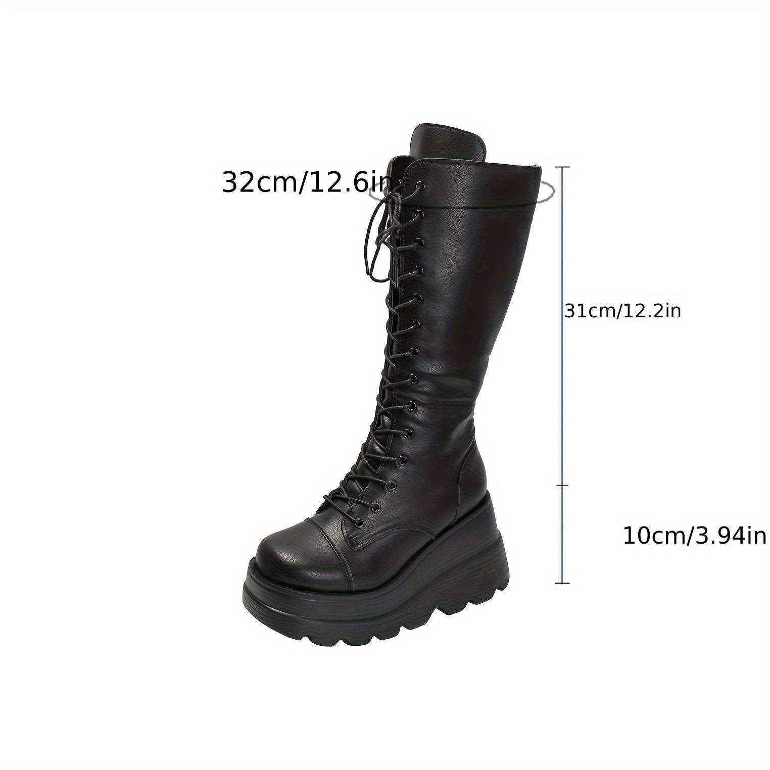 Женские панк-сапоги до середины икры в стиле кожа на платформе с каблуком-кастетом