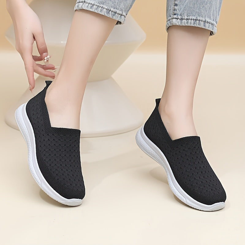 Zapatos planos transpirables para mujer, de uso casual y deportivo, con tejido ligero