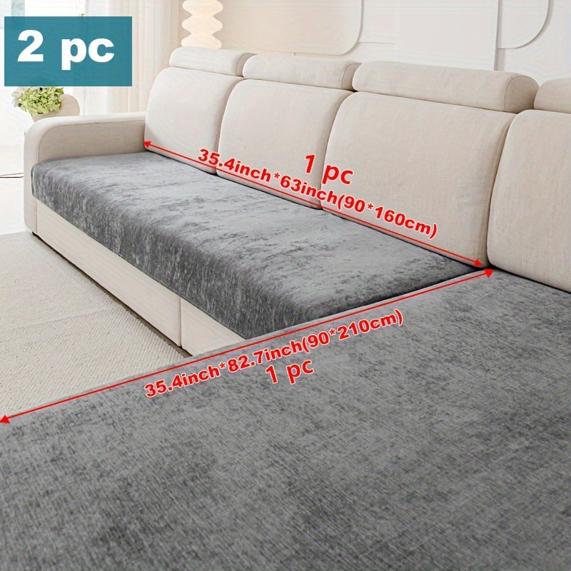 Chenille Sofa Protector Set Non-Slip Scratch-Resistant Machine Washable Pet-Friendly Covers for Armchair Loveseat 3-Seat 4-Seat Sectional