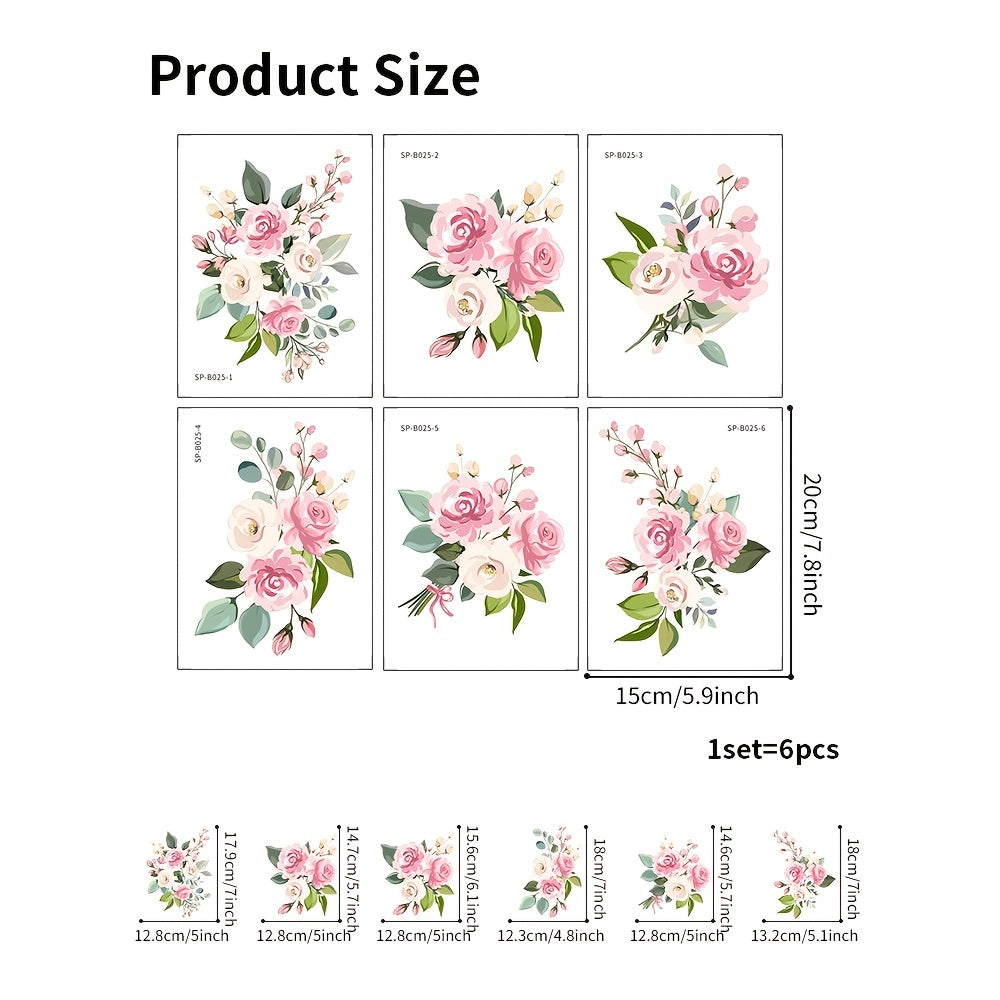 Pegatinas antideslizantes de flores para bañera, decoración de baño segura y elegante