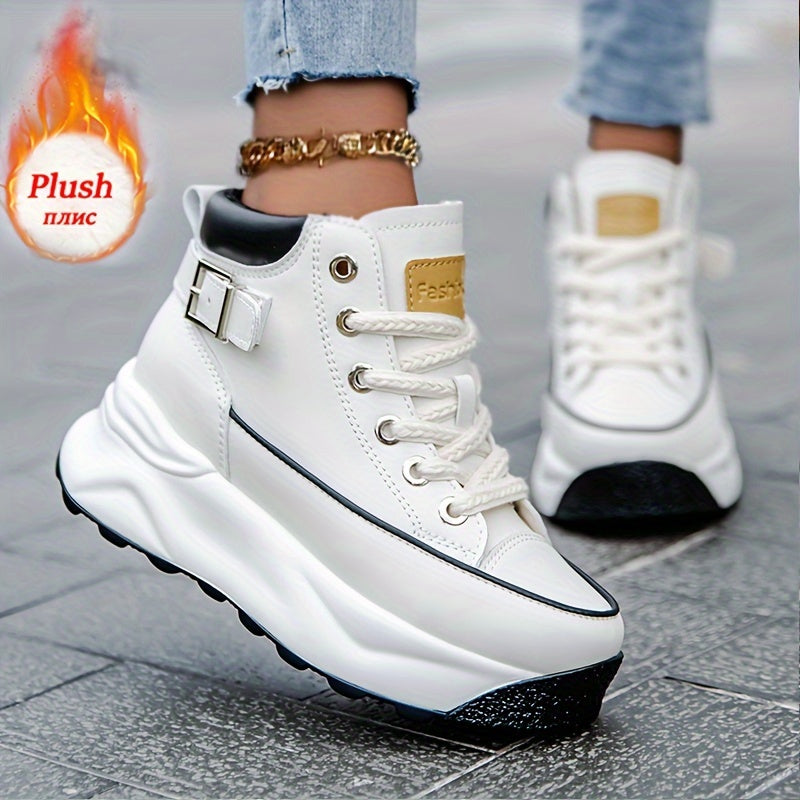 Women's Plush-Lined Ankle Boots Microfiber Winter Snow Casual Outdoor