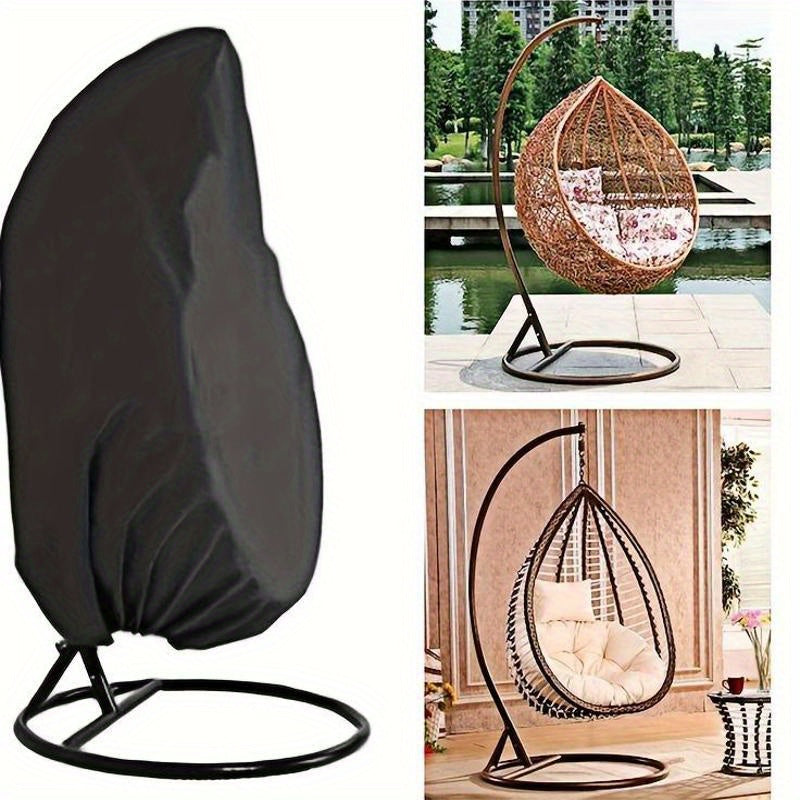 Qora suv o'tkazmaydigan tashqi wicker ikkilamchi tuxum o'rindiq qopqog'i 231.14 sm