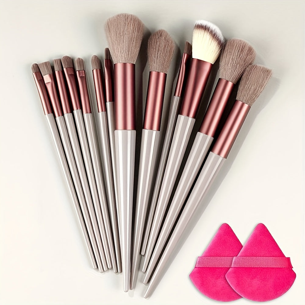 13pcs Makeup Brush Set Nylon Bristles Professional Fluffy for Face Eyeshadow Blush