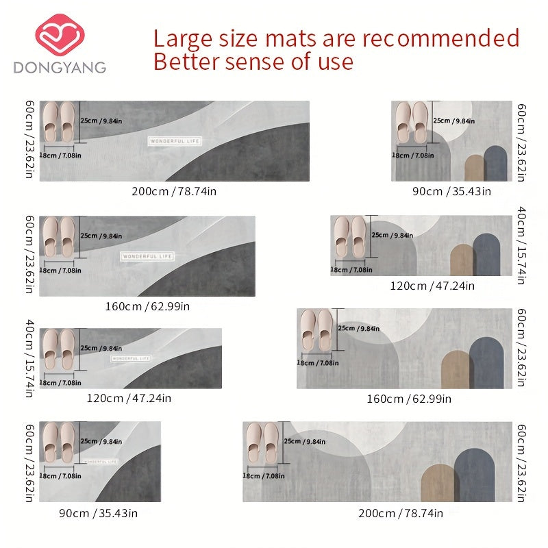 Alfombra de estilo nórdico para corredores antideslizante, resistente a manchas, duradera, con diseño abstracto y circular, para entrada, dormitorio, sala de estar y lavandería