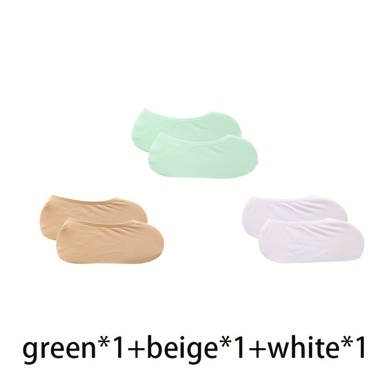 Women’s Invisible Low Cut Ankle Socks 3 Pairs Breathable Solid