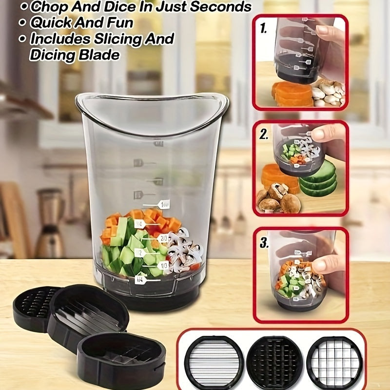 3-in-1 Manual Food Slicer and Chopper for Salads and Stir Frys