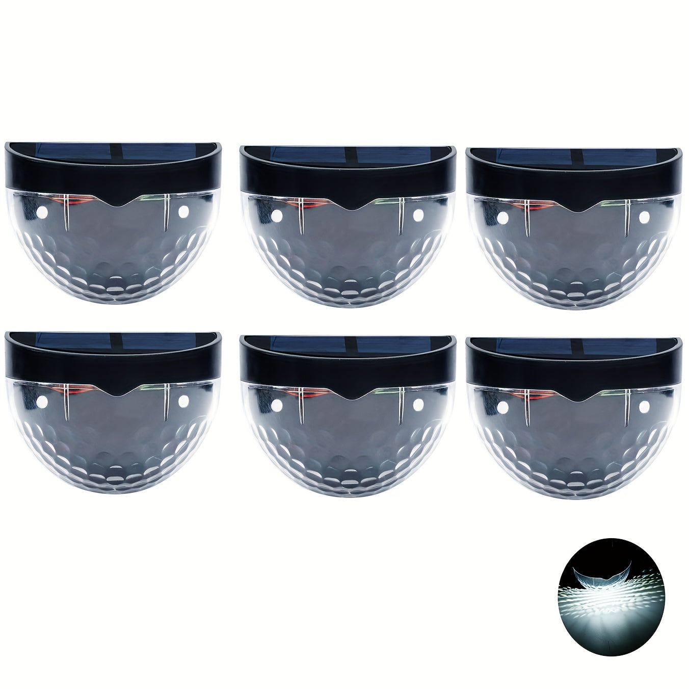 6pcs Luces solares de cerca para exteriores luz cálida blanca camino jardín patio iluminación