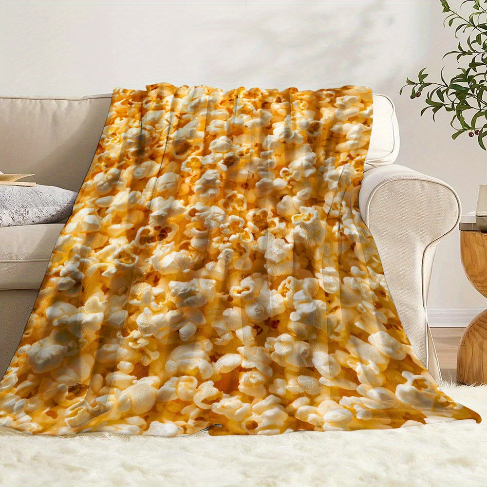 Soft Cozy Popcorn Flannel Throw Blanket for Napping Camping Travel Home Decor