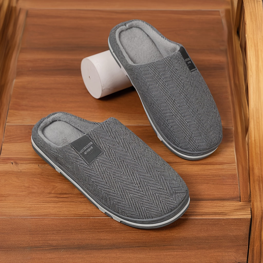Unisex Plush Slippers Indoor House Slip-On Warm Thick Sole