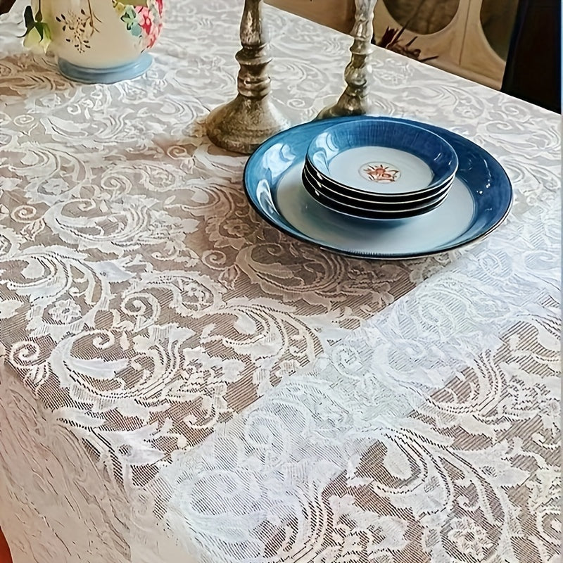 French Lace Tablecloth for Dining and Coffee Tables, Elegant Home Decor