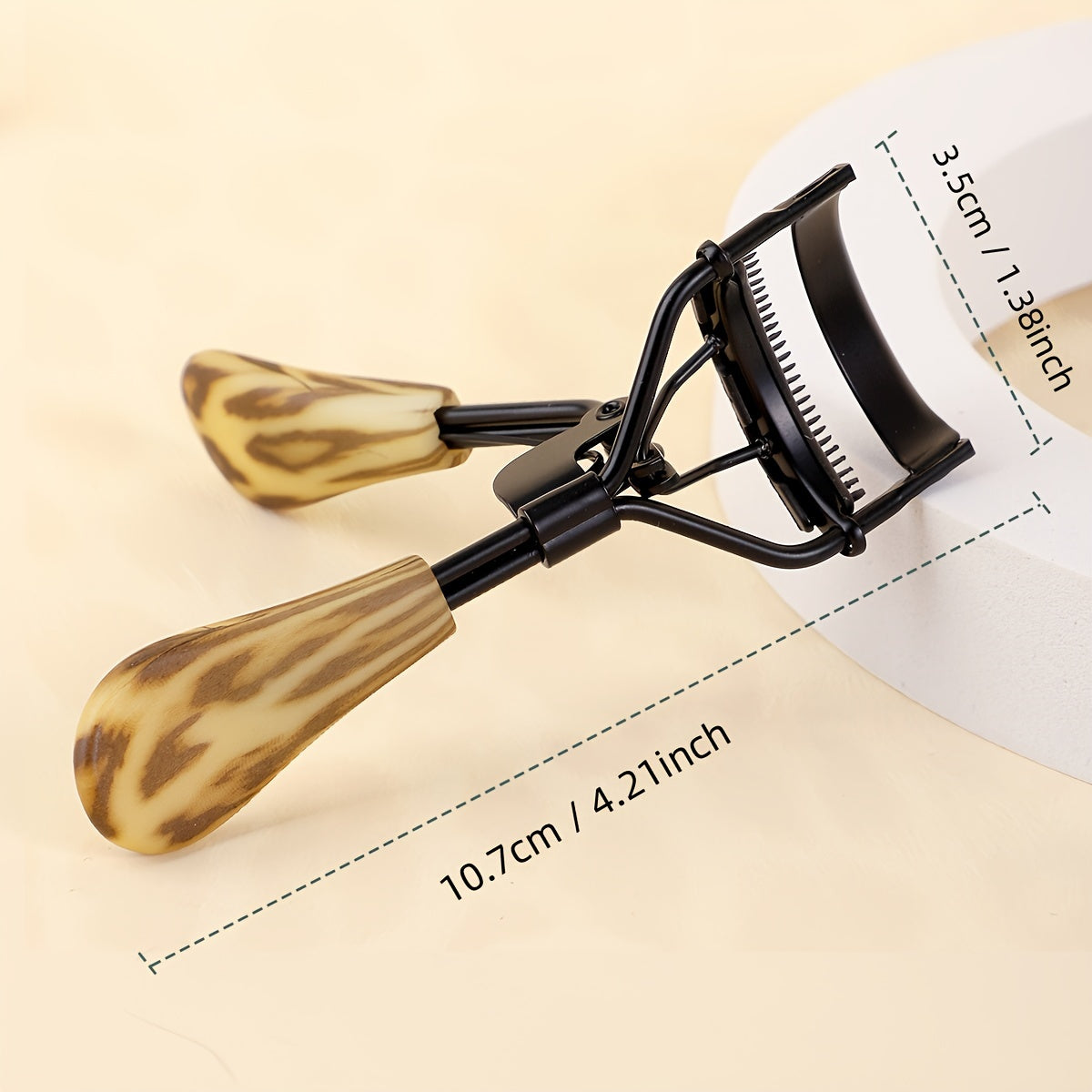 Rizador de pestañas de acero inoxidable con peine para rizar duradero uso diario hipoalergénico