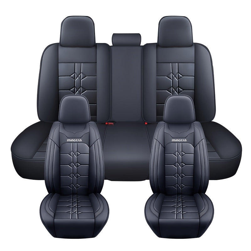 Funda de asiento de coche universal para todas las estaciones, protección completa de asiento de cuero sintético