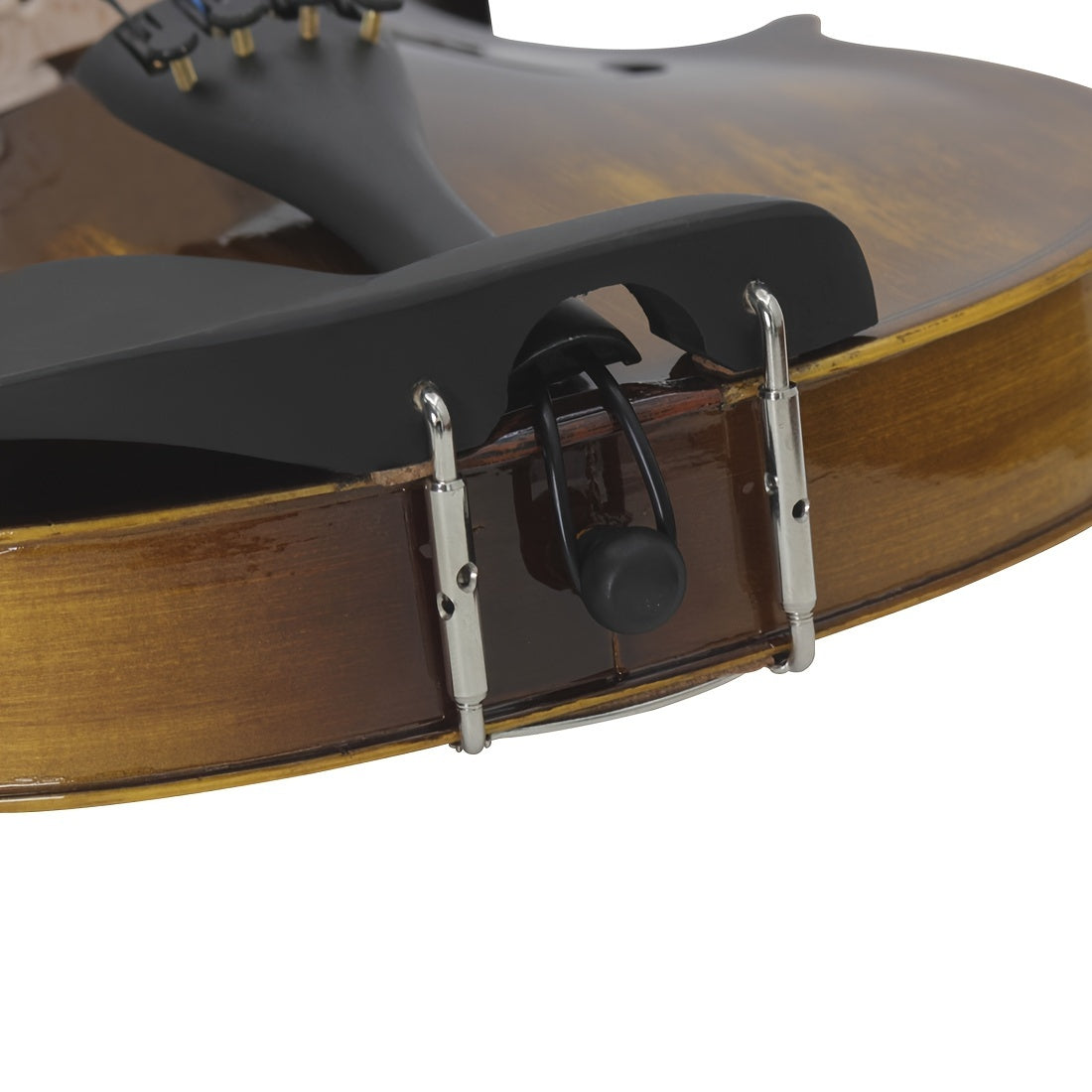Glossy Basswood Violin with Deep Brown Finish, Precision Pegs, Lightweight Durable Design