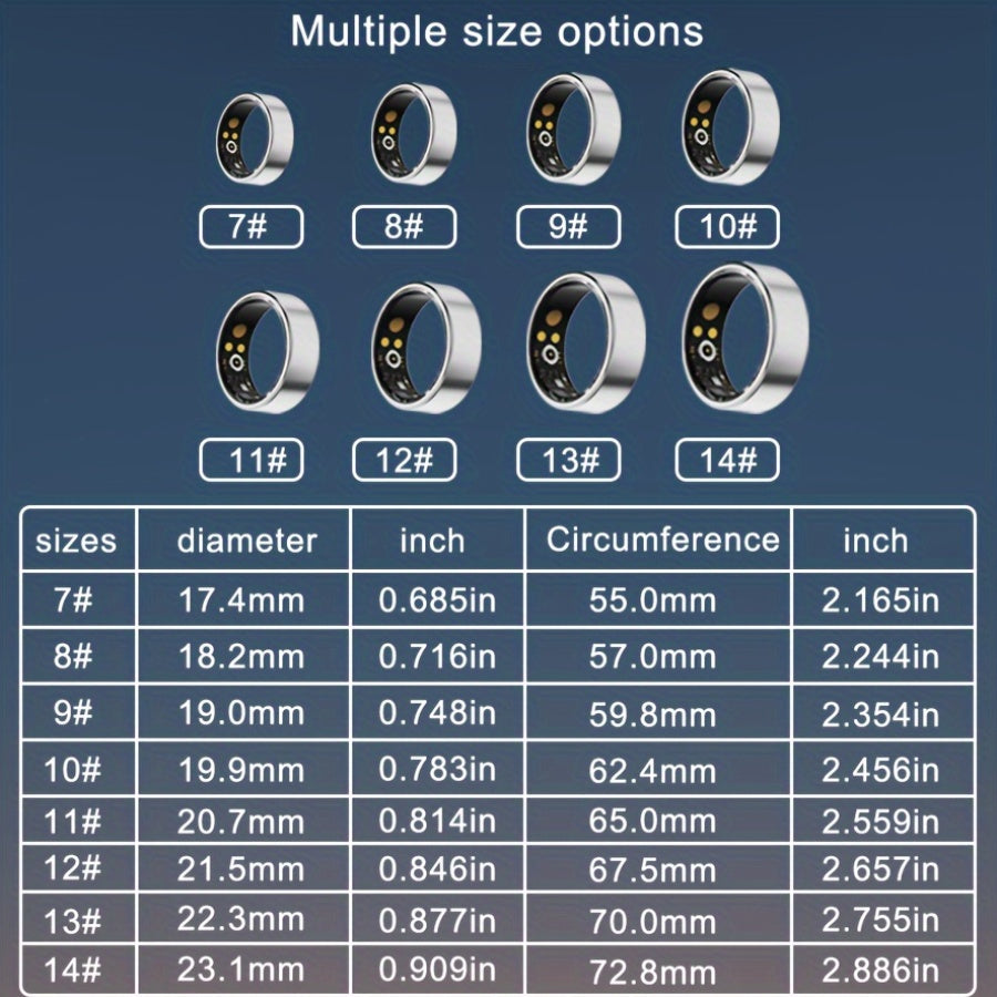 Mini Meatball Smart Ring Fitness Tracker Sleep and Step Monitor Water-Resistant Aluminum Alloy