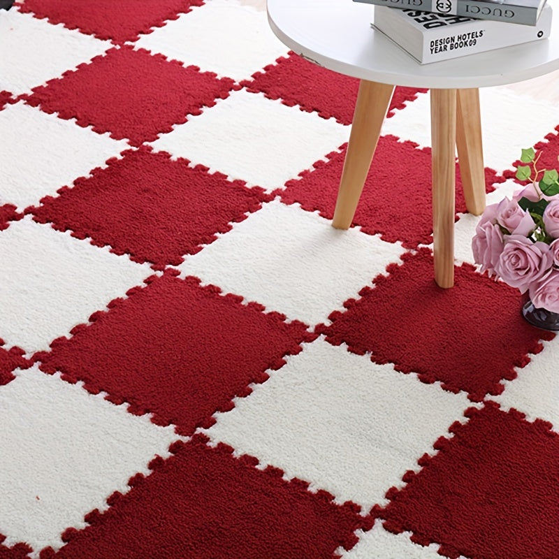 Spliced Carpet Rug for Living Room Bedroom Washable Dirt Resistant Large Area Mat