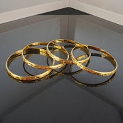 4 ta Bohemia hashamatli bilaguzuklar to'plami, 24K oltin qoplangan mis, 6mm keng, Uniseks dizayn, O'rta Sharq Afrika Dubay uslubi, to'y partiyasi zargarlik sovg'alari uchun ideal, barcha mavsumlar uchun mos