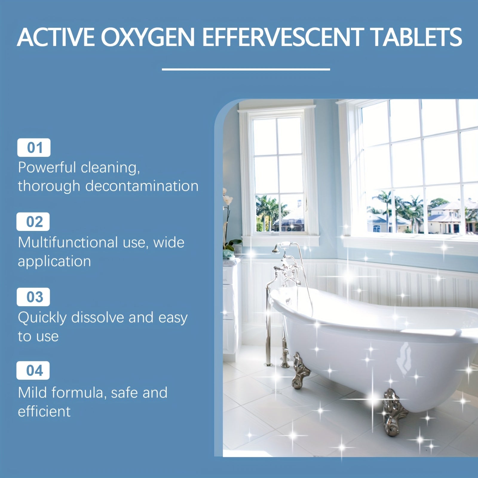 Set of 10 Oxygen Cleaning Tablets for Kitchen Grease and Oil Stains