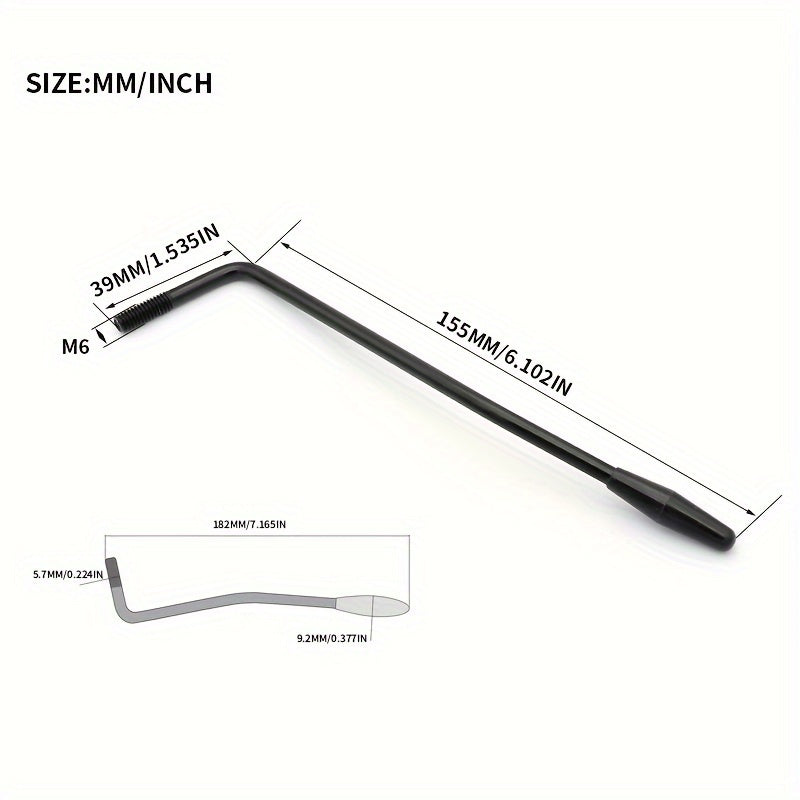 6mm Screw-In Electric Guitar Tremolo Arm for Single Bridge Black Silvery Grey