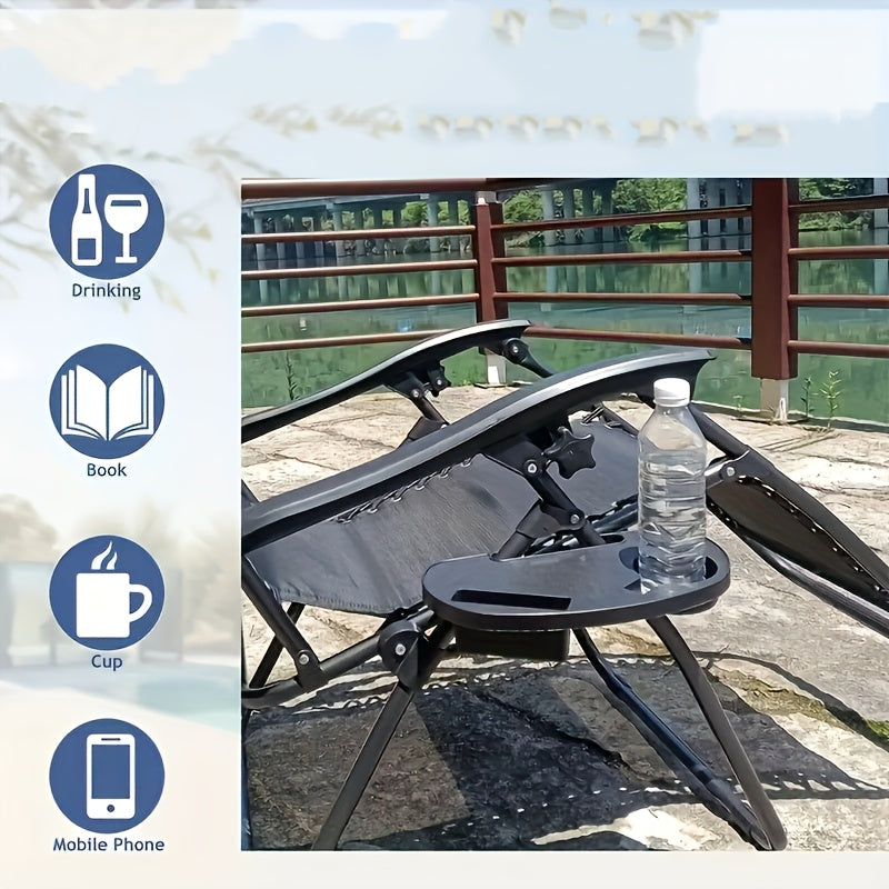 Bandeja para silla de gravedad cero de plástico duradero con portavasos, ajustable, portátil