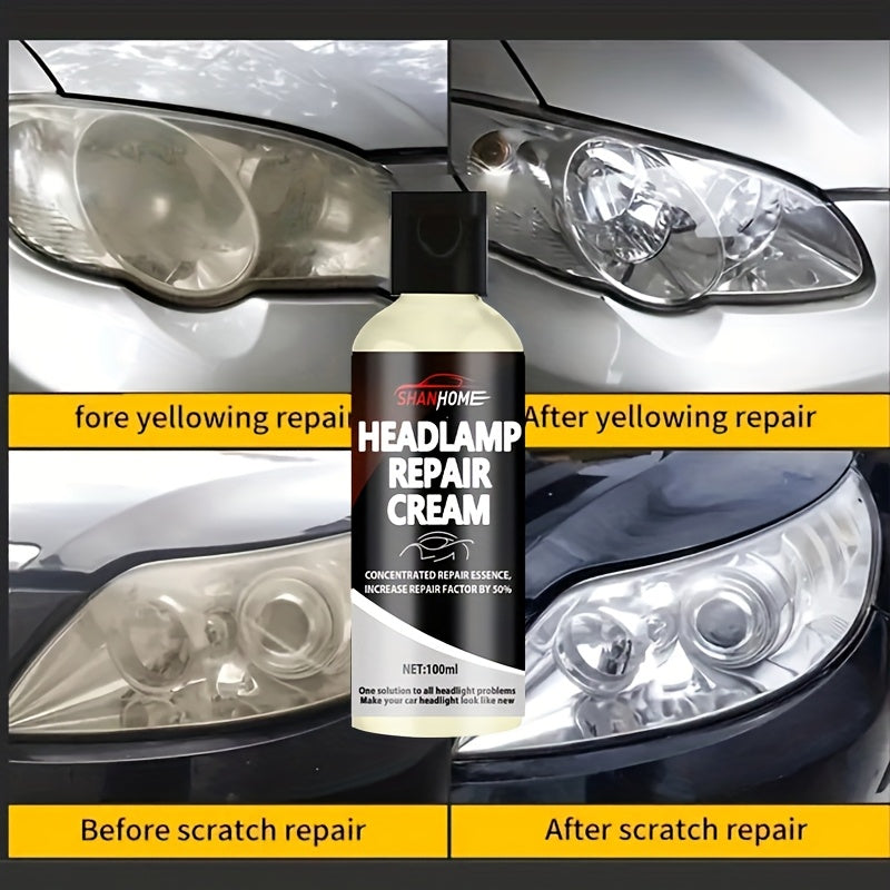 100ml Car Headlight Restoration Kit Scratch Repair Anti-Yellowing Clear Coating