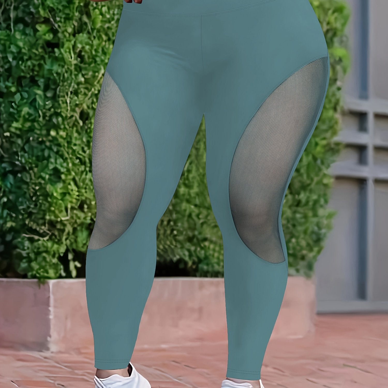 Ayollar uchun keng o'lchamli yuqori belli, elastik mesh jorjlar, elastik bel bilan, qorong'i kulrang