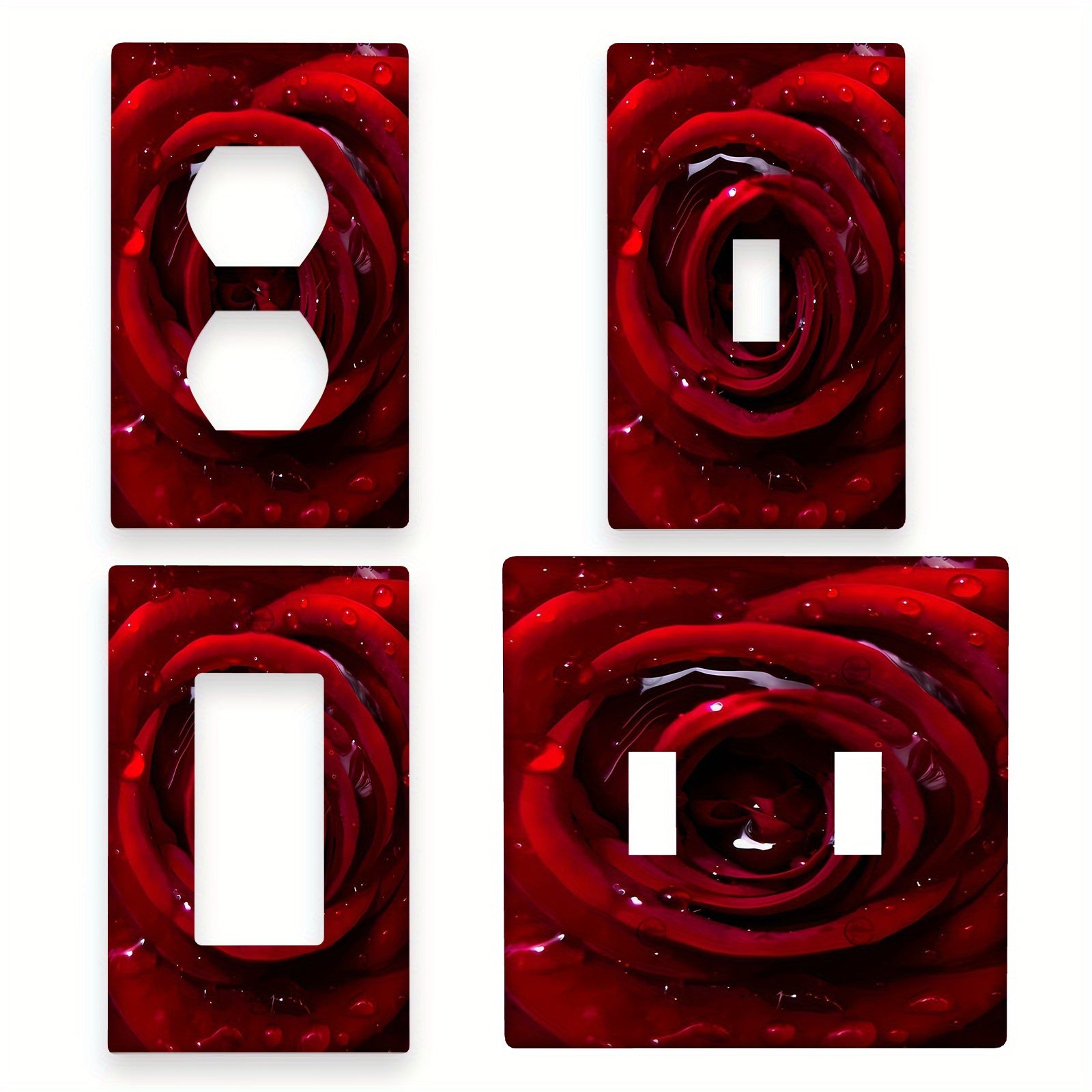 Red Rose Light Switch Cover for Indoor and Outdoor Use 1 Pack