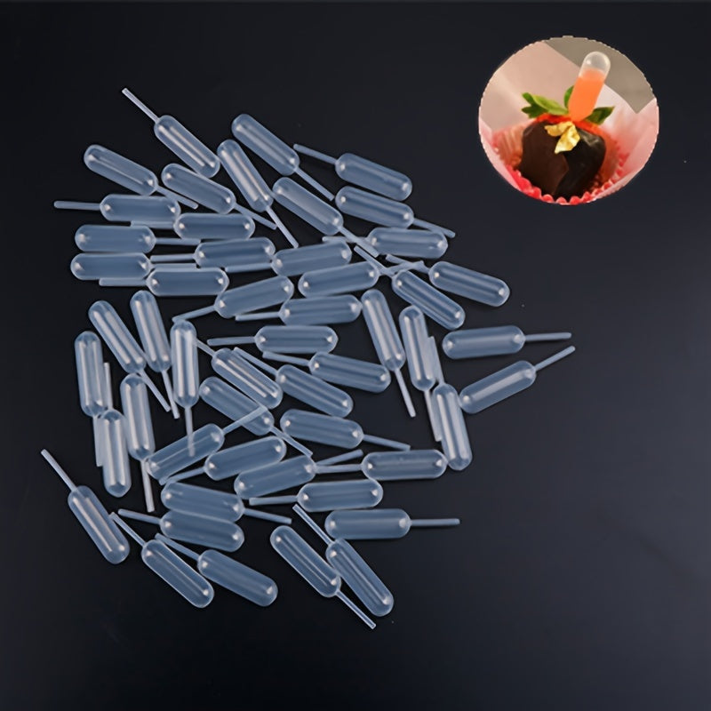 Pack of 100 Disposable Plastic Squeeze Pipettes 4ml for Cake and Dessert Decorating
