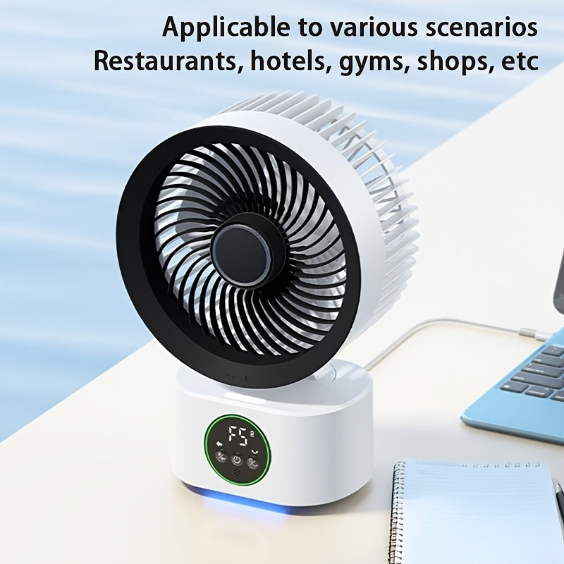 Desktop Air Circulation Fan with Timer, Quiet, Strong Airflow, 3-in-1 Table Fan for Home Dorm Kitchen Bathroom