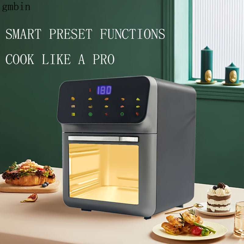 gmbin Avtomatik Havo Fryer, 1350W Sensorli Ko'rsatkich bilan, 10L Hajm, Turli Taomlar uchun Ko'p Funktsiyali, Evropa Standartli Plug
