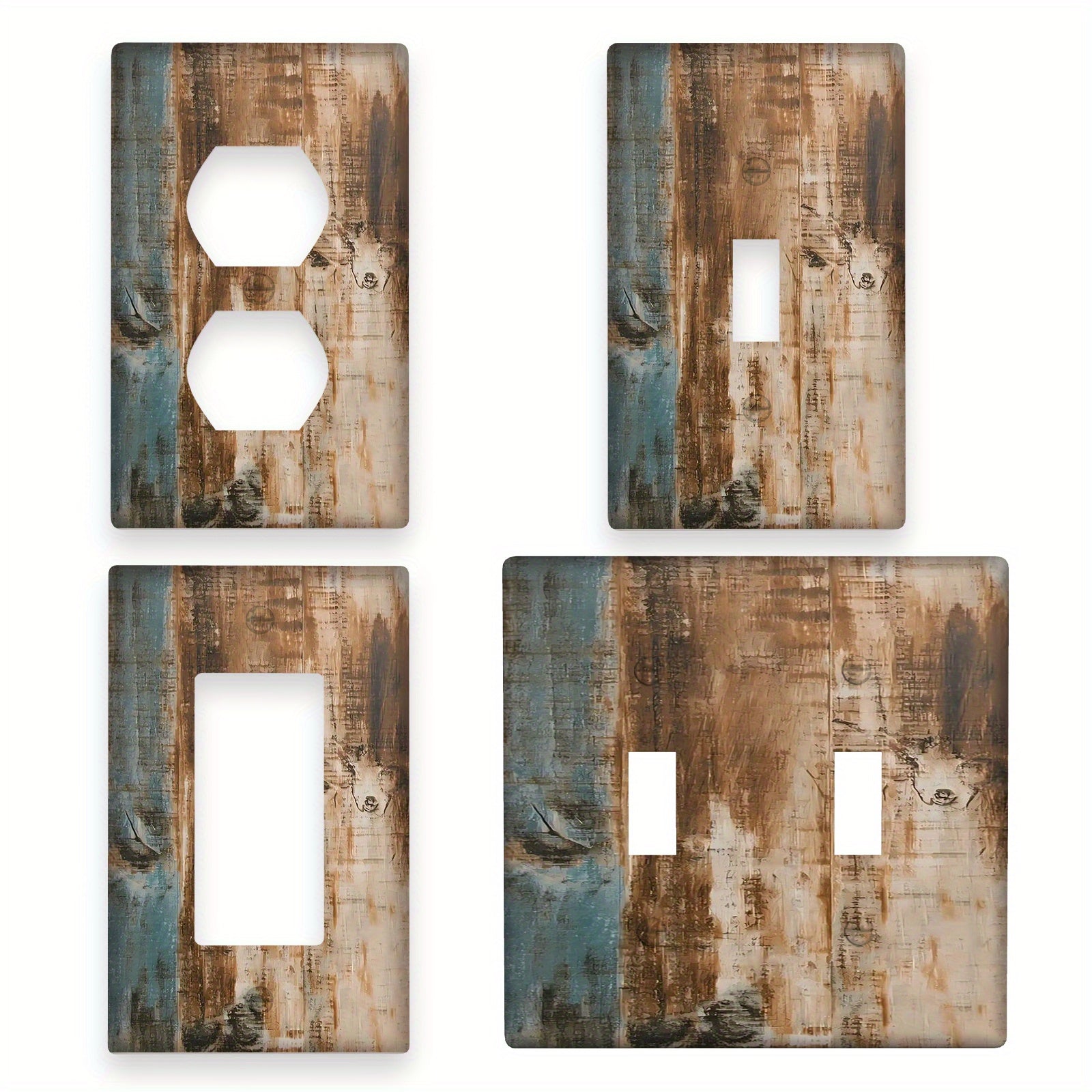 Rustic Brown Wood Light Switch Cover Distressed Animal Print Farmhouse Decor