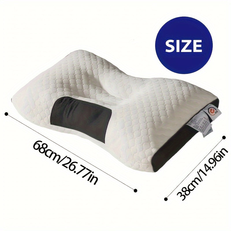 2pcs Knitted Massage Neck Pillows with Adjustable Ergonomic Support Non-Collapsing Core