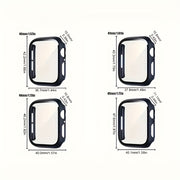 Hard PC Case with Tempered Glass Screen Protector for Apple Watch Series Ultra/10/9/8/7/6/5/4/SE Slim Clear Scratch-Resistant