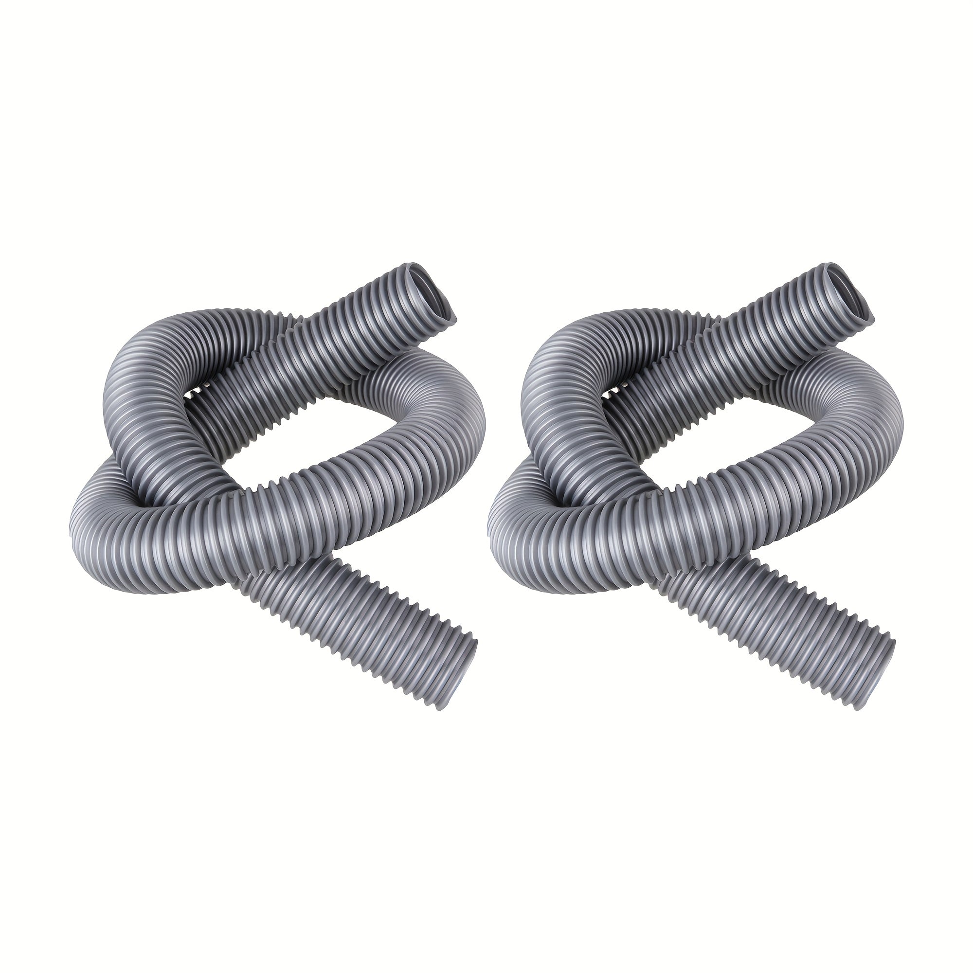Three Pieces 35mm Gray Threaded Hose Flexible Vacuum Hose with Stainless Steel Fittings
