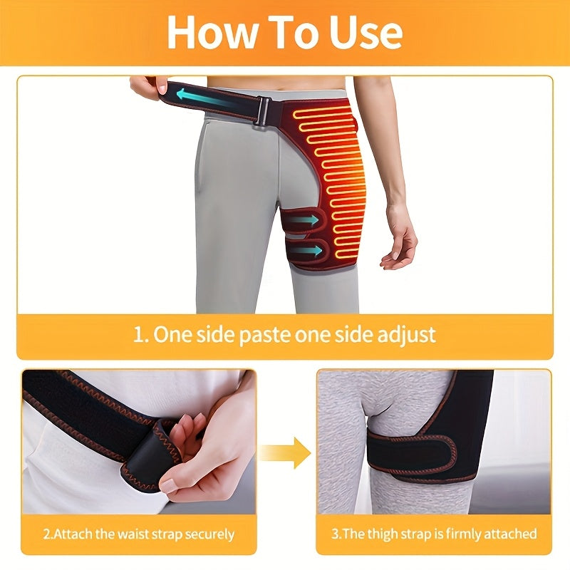 Electric Heated Hip Brace for Men Women USB Thermal Compression S/M