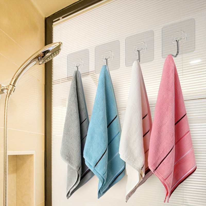 10 Transparent Waterproof Adhesive Hooks for Bathroom Wall Hanging