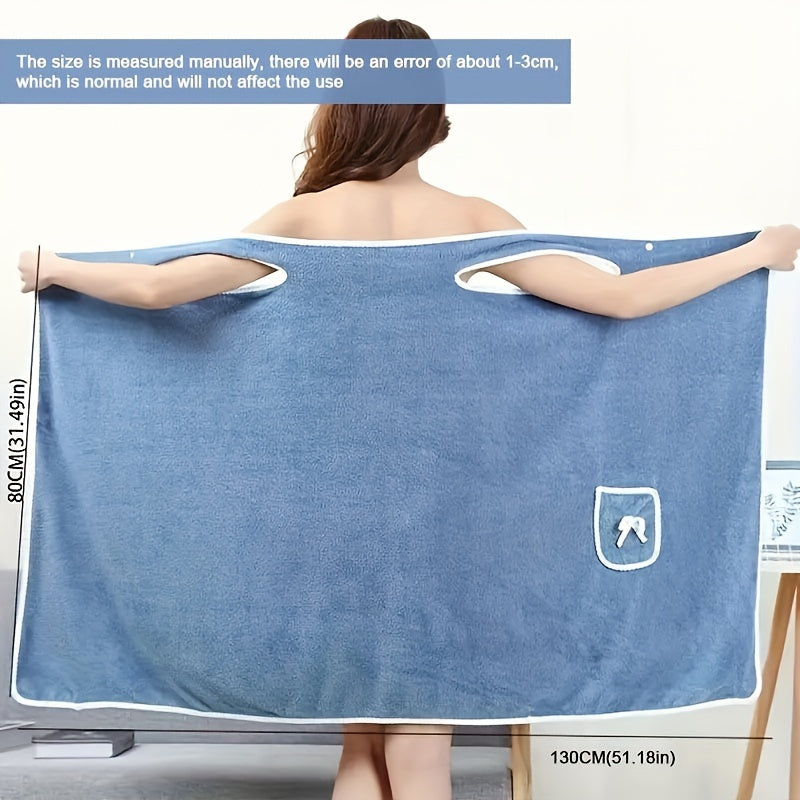 Women Coral Velvet Bath Towel Skirt Quick-Drying Super Absorbent Bowknot Design