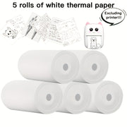 Mini Thermal Paper Rolls 57x25mm Inkless Printing for Portable Pocket Printers 5 Pack