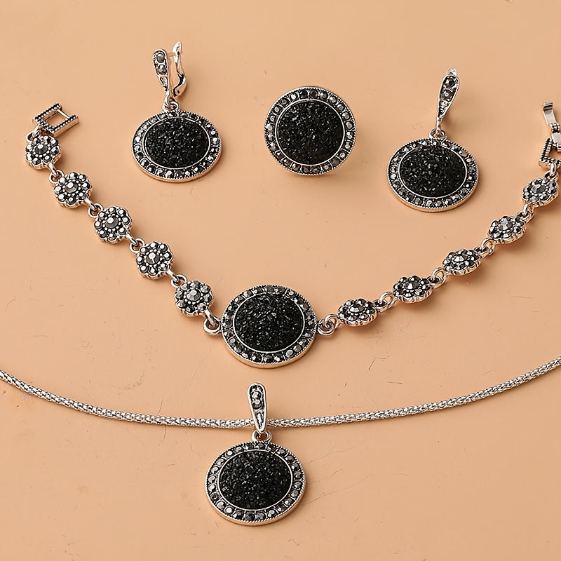 Women's Geometric Jewelry Set Necklace Ring Earrings Bracelet Imitation Gemstone
