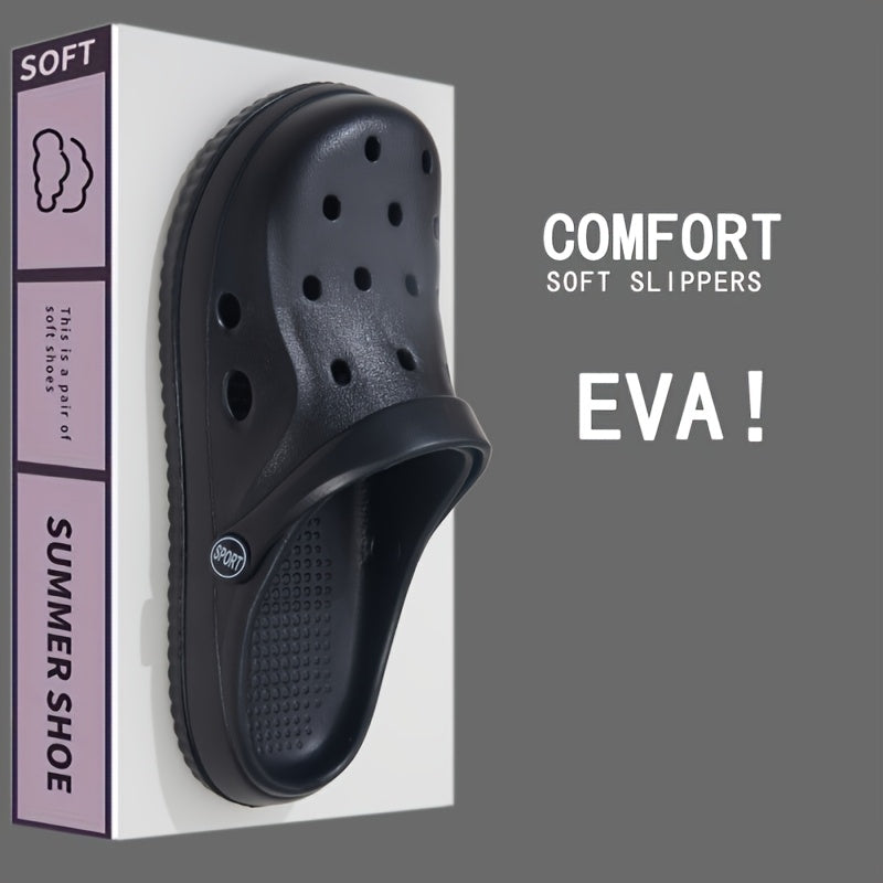 Women's EVA Slip-On Shoes Black Non-Slip Comfortable Flat Casual Footwear