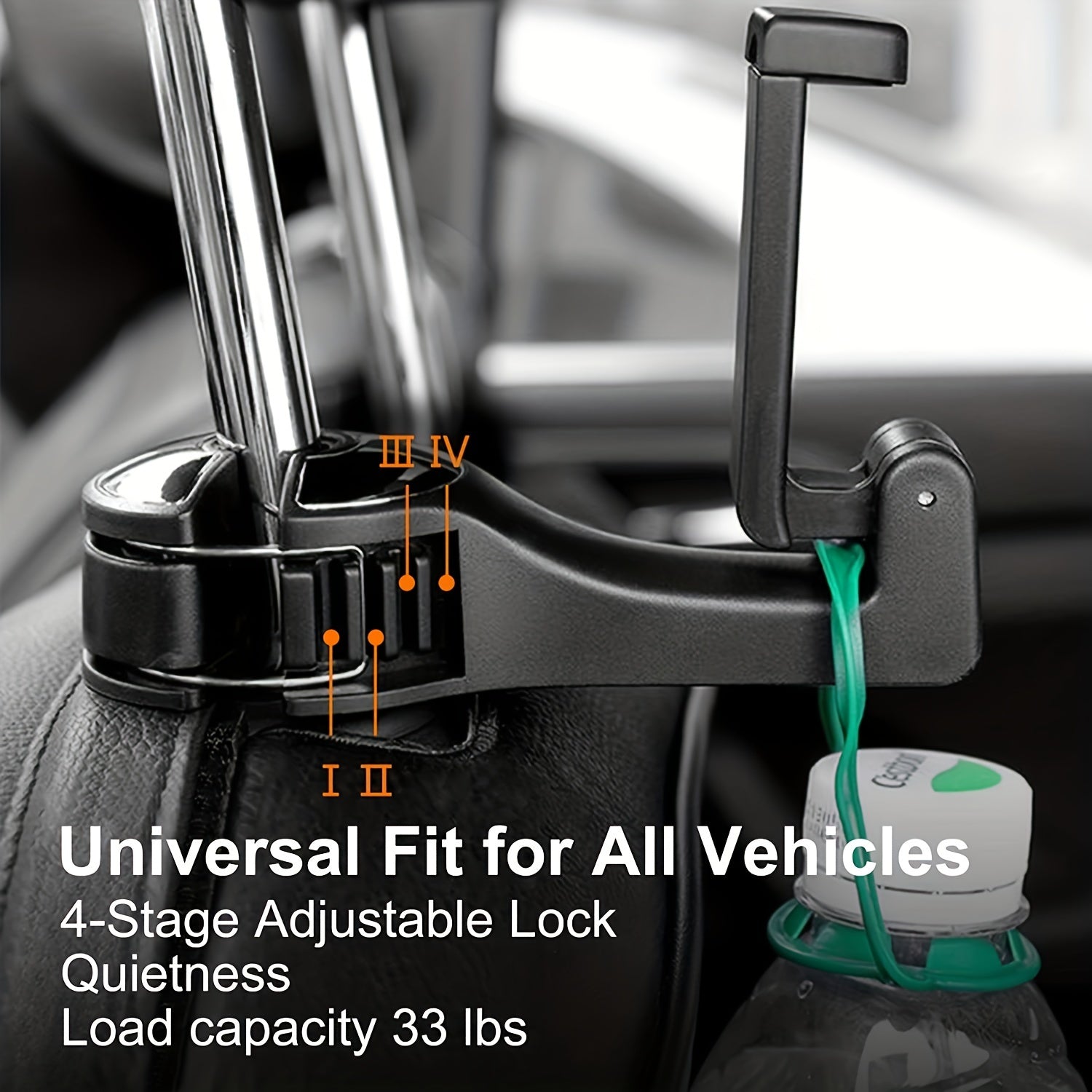 Rear Seat Phone Holder Car Headrest Hook Multifunctional 360° Rotation