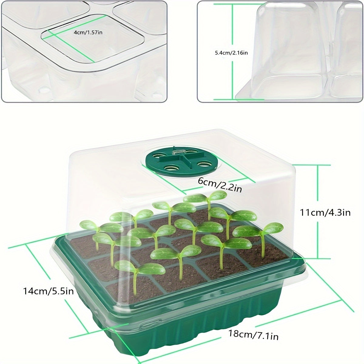 Seed Germination Kit with Growth Tray and LED Grow Light for Indoor Gardening