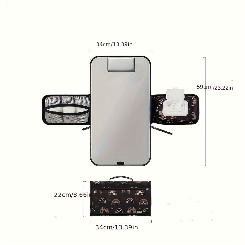 Waterproof Portable Changing Pad for Kids Outdoor Black