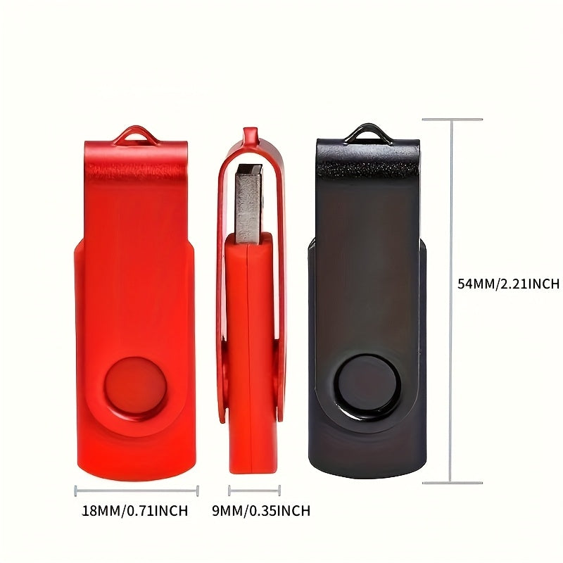 10 ta rang-barang metall USB flesh-disklar, haqiqiy sig'imi 128MB, 4GB, 8GB va 16GB o'lchamlarida. Bepul kalit zanjiri kiritilgan.